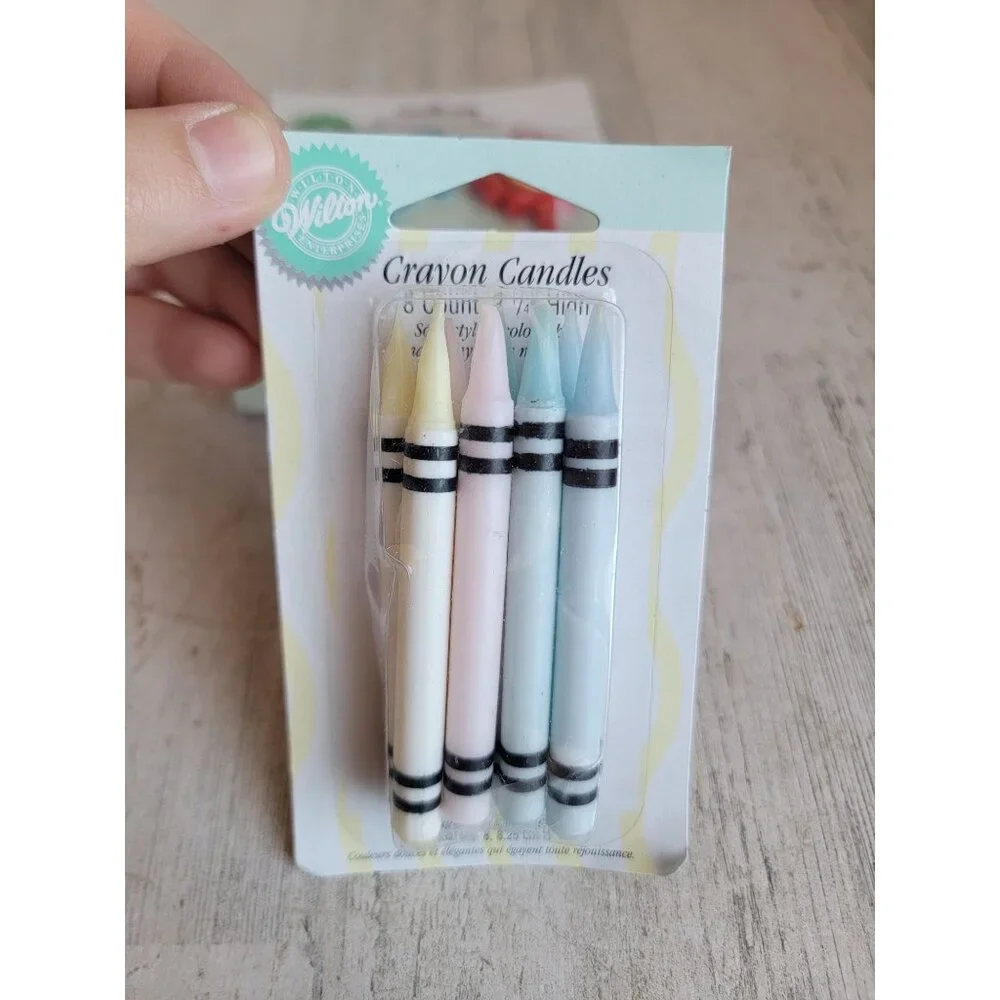 Zoo animal elephant lion crayon birthday‎ candle set unique